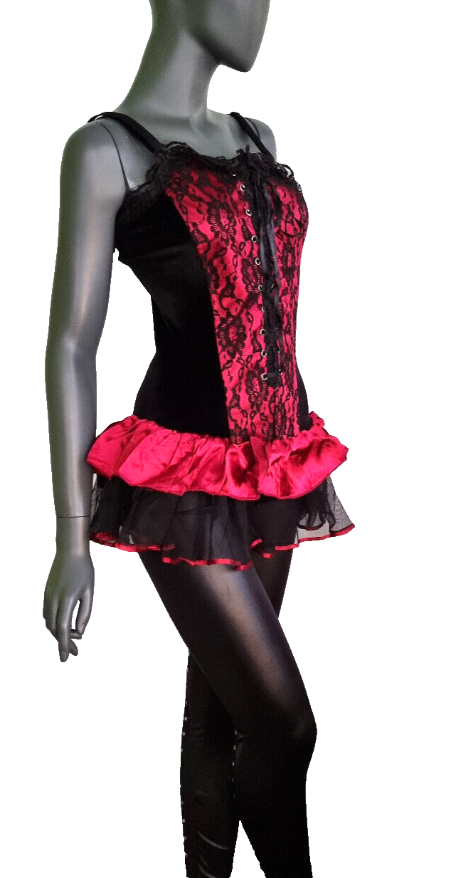 Bäres Stäbchen Corsagentop Spitze Gothic Punk Victorian Minikleid Gr. 34/36