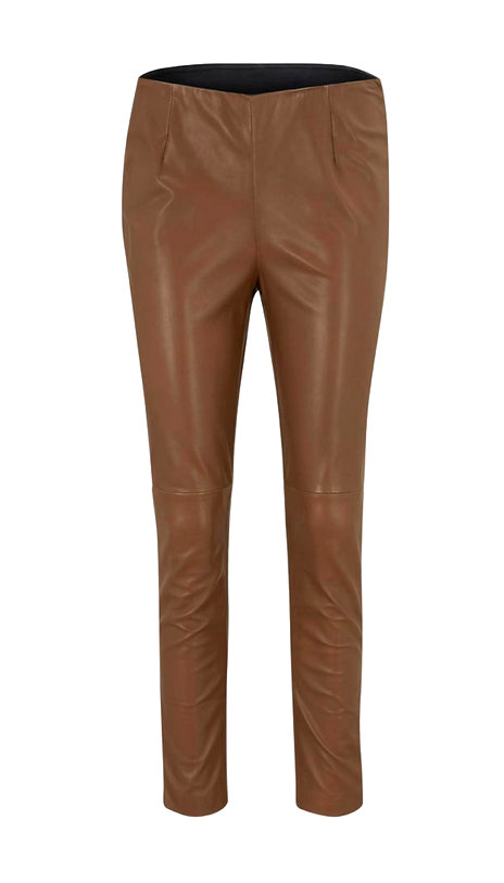 Leder-Leggings Damen Lammnappa deluxe cognac Gr. 34-48