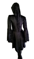 Zeige Bild Gugel Samttunika schwarz Spitze Gothic Punk Medieval Gr.38/40 kleine 42 3