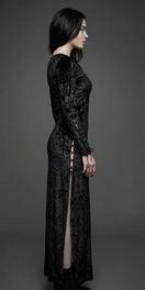 Zeige Bild Gothic Samtkleid Mantel Maxikleid Mittelalter Gothic Witch Gr. 36-40 3