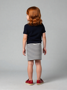 Zeige Bild Tommy Hilfiger Ripp Mädchen Minirock marine Stripes low &amp; high Skirt 152 2