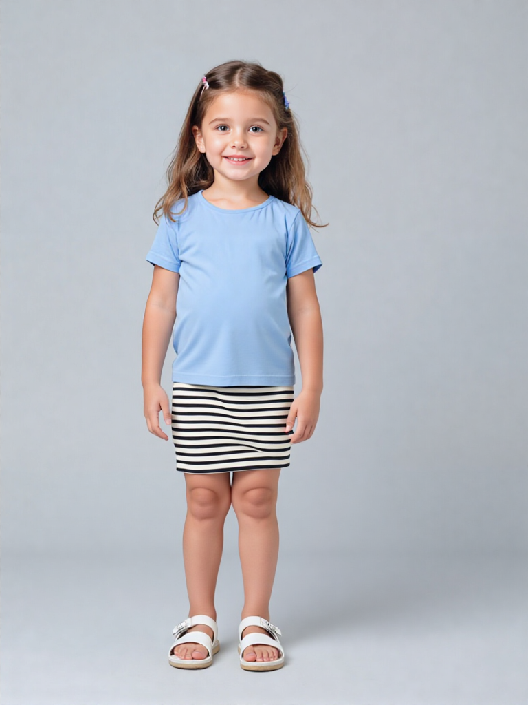 Tommy Hilfiger Ripp Mädchen Minirock marine Stripes low & high Skirt 152